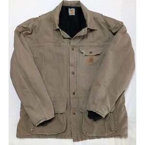 Vintage Carhartt Jacket Size XXL Barn Chore Coat Quilted Lined Distressed